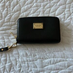 Michael Kors Black and Gold Wristlet